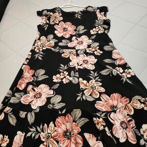Lovely Floral print on Black Fit & Flare Dress